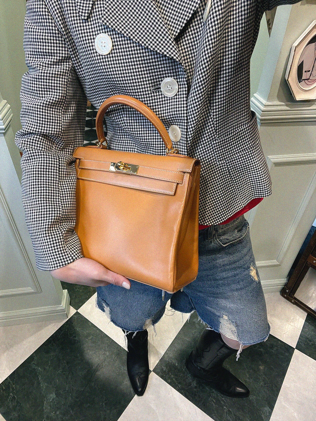 HERMES 2000年製 ケリーバッグ28cm ナチュラル｜VINTAGE QOO
